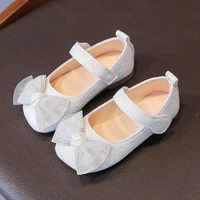 white pink bowknot princess shoes kids fashion girls shoes for wedding party girls single shoes comfortable chaussure fille