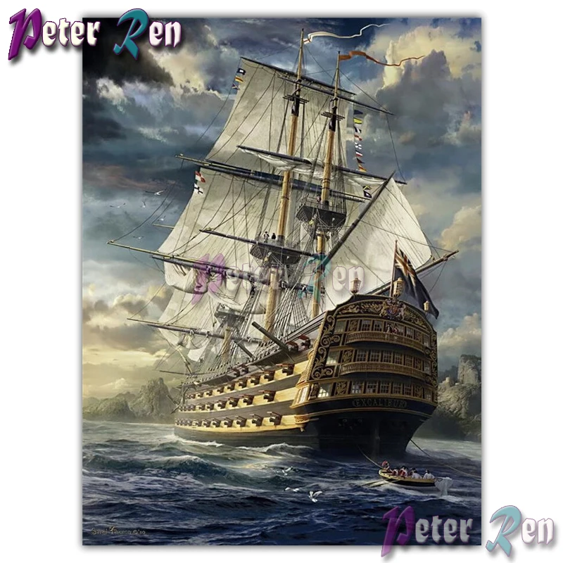 Пейзажная живопись морской парусный спорт 5d алмазная вышивка стразы