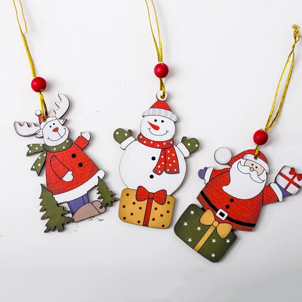 Рождественская серия деревянных подвесок елка креативные расписные деревянные
