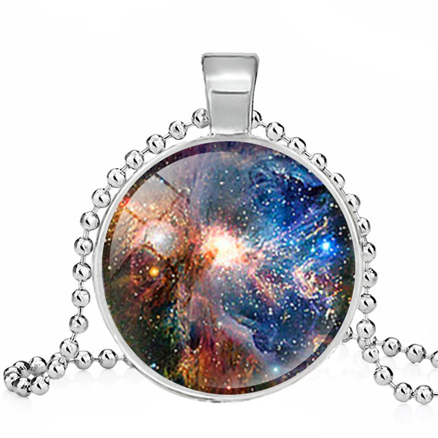 Ожерелье с подвеской на солнечной системе Nebula Galaxy Space украшение ручной работы |