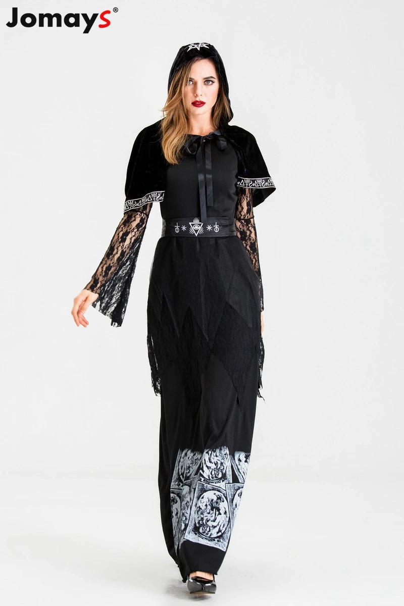 Костюмы на Хэллоуин для женщин черное эротичное платье комплект ведьмы косплей