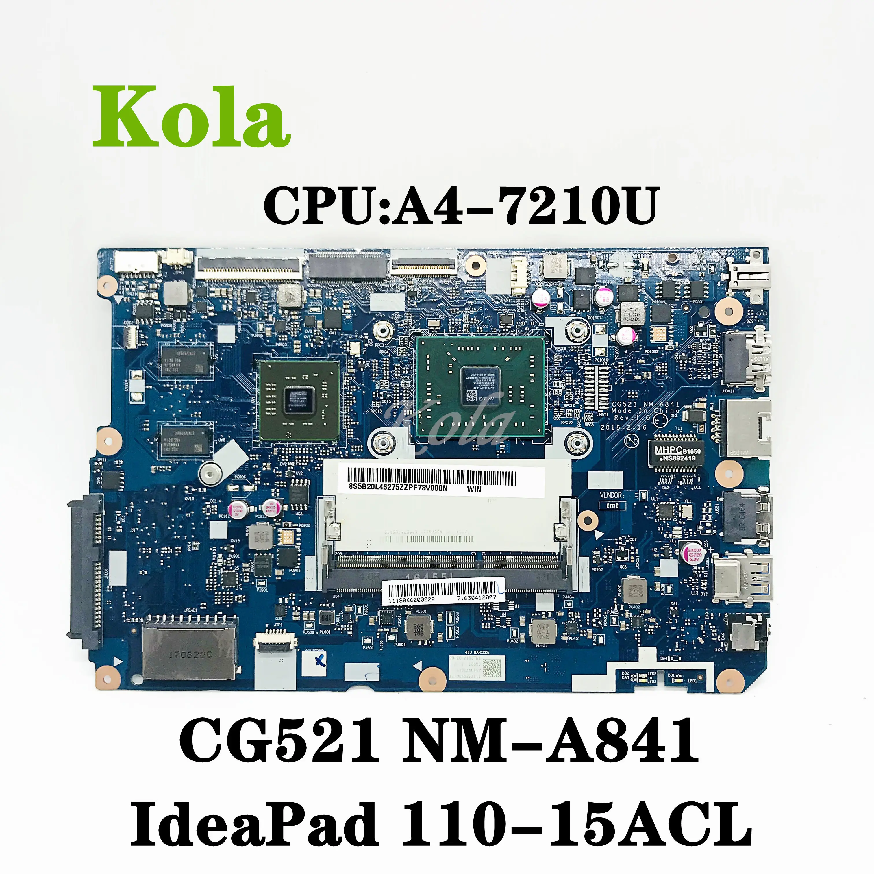 Материнская плата 80TJ для ноутбука ideapad 110-15ACL, новая материнская плата 8