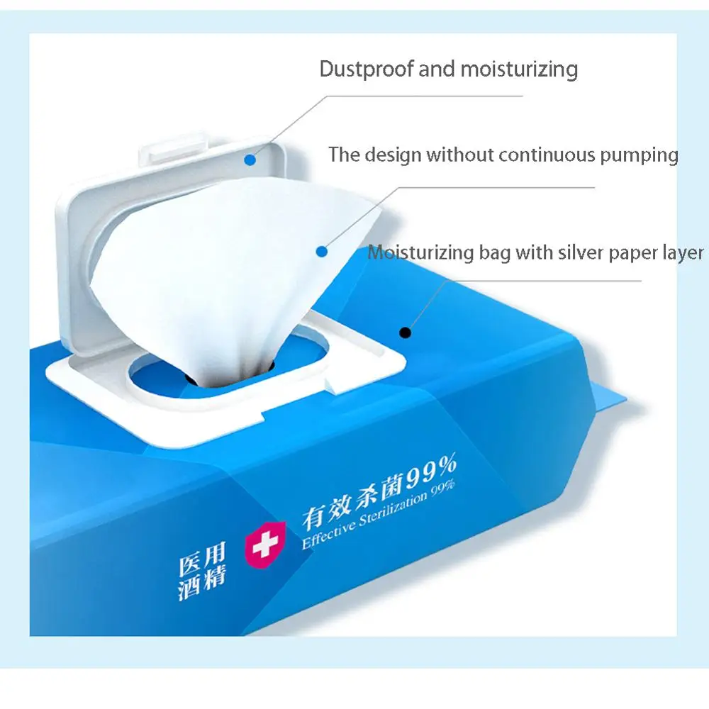 80 ⑤ упак. Уход За чисткой 75% спиртовые салфетки портативное полотенце для рук