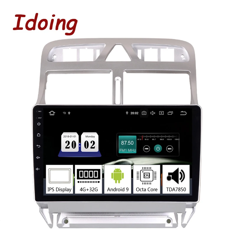 Idoing Автомобильный мультимедийный плеер экран 9 дюймов Android 307 307CC 307SW 2002 2013 4 Гб + 64