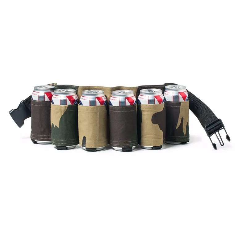 

Climbing Camping Hiking 6 Pack Holster Portable Bottle Waist Beer Belt Bag Handy Wine Bottles Beverage Can Holder