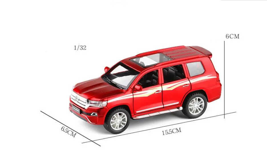 1:32 Toyota overbearing сплав оттяните назад внедорожная модель автомобиля, высокое моделирование 6 дверей открытый звук и свет модель автомобиля