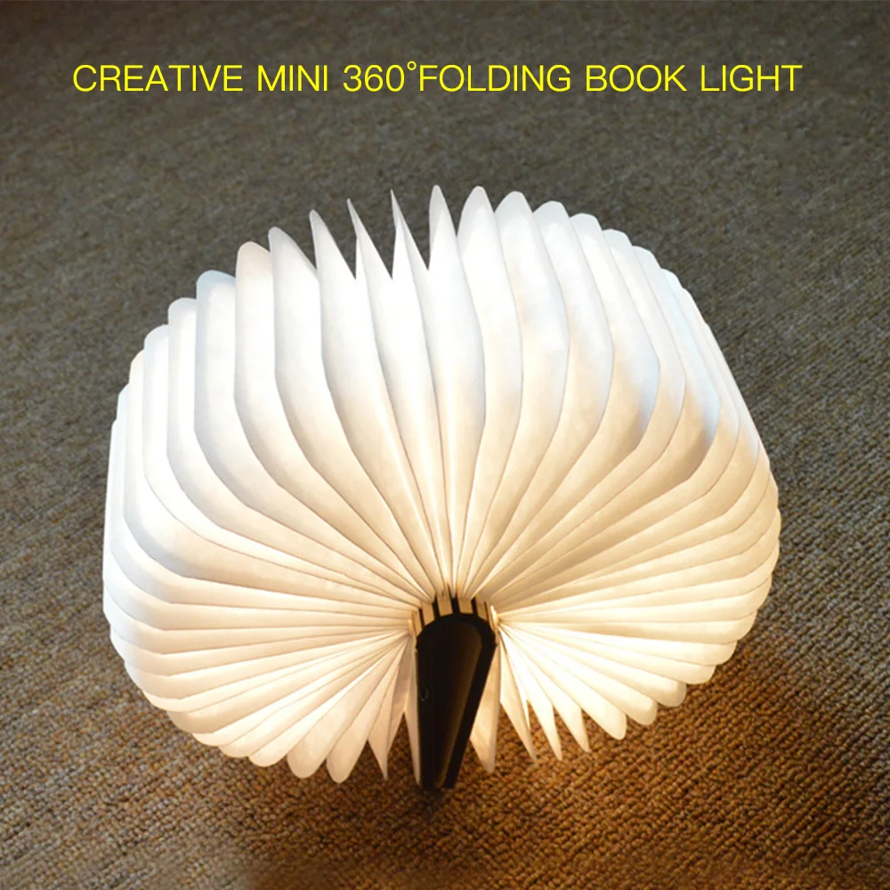 Портативный USB Перезаряжаемый светодиодный складной магнитный деревянный