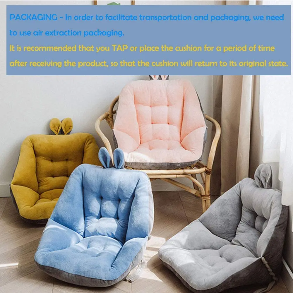 

Semi-Enclosed One Seat Cushion Soft Fuffly Comfortable Chair Back Cushion Warm Crystal Velvet Pad for Protects Spine and Bottom