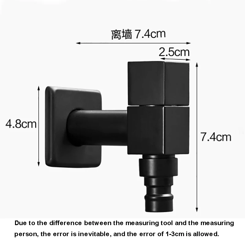 Настенный угловой смеситель для стиральной машины наружный садовый кран черного