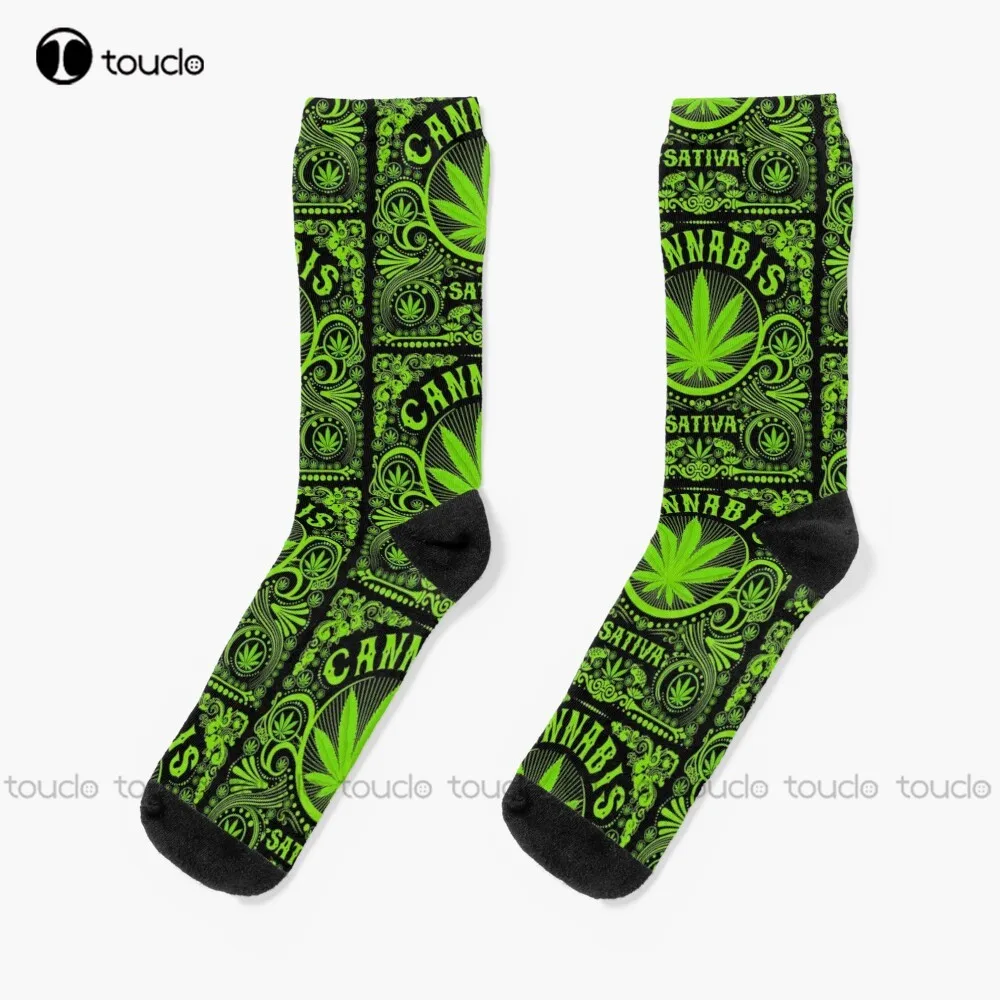 Cannabis Sativa Experiment #72 Socks Unisex Adult Teen Youth Socks Personalized Custom 360° Digital Print Hd High Quality