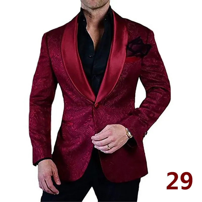 

Мужские костюмы с бабочками и цветами, смокинги для жениха, шаль, атласные нагрудные Женихи, мужские свадебные костюмы (фиолетовая куртка + б...