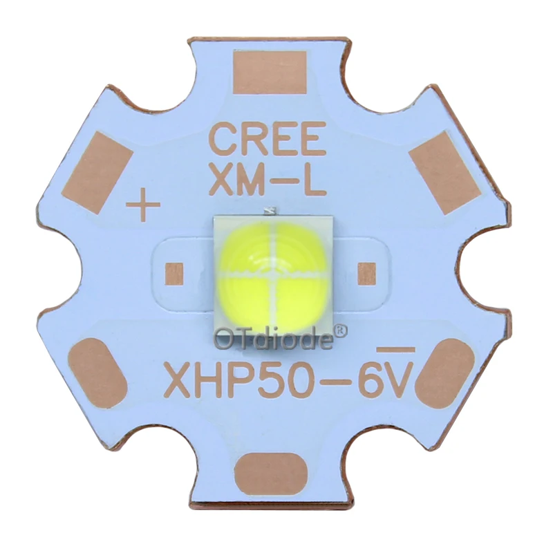 10PCS China XHP50 Cold Whtie 6500-7000K LED Diode Emitter 6V12V on 16mm 20mm MCPCB DTP Copper Board Plate replace 18W CREE | Освещение