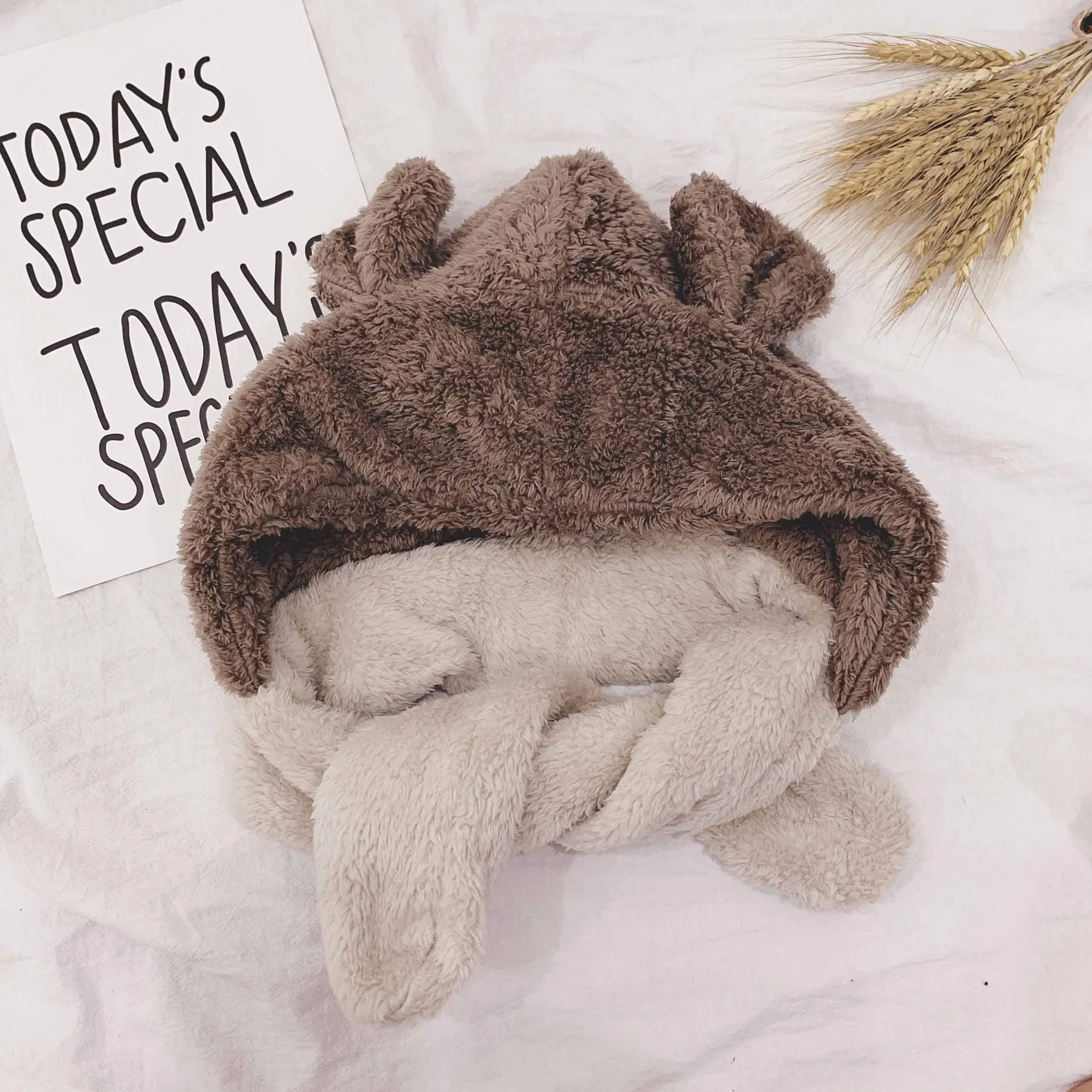 Лидер продаж новая модная осенне-зимняя детская шапка с капюшоном и шарфом милая