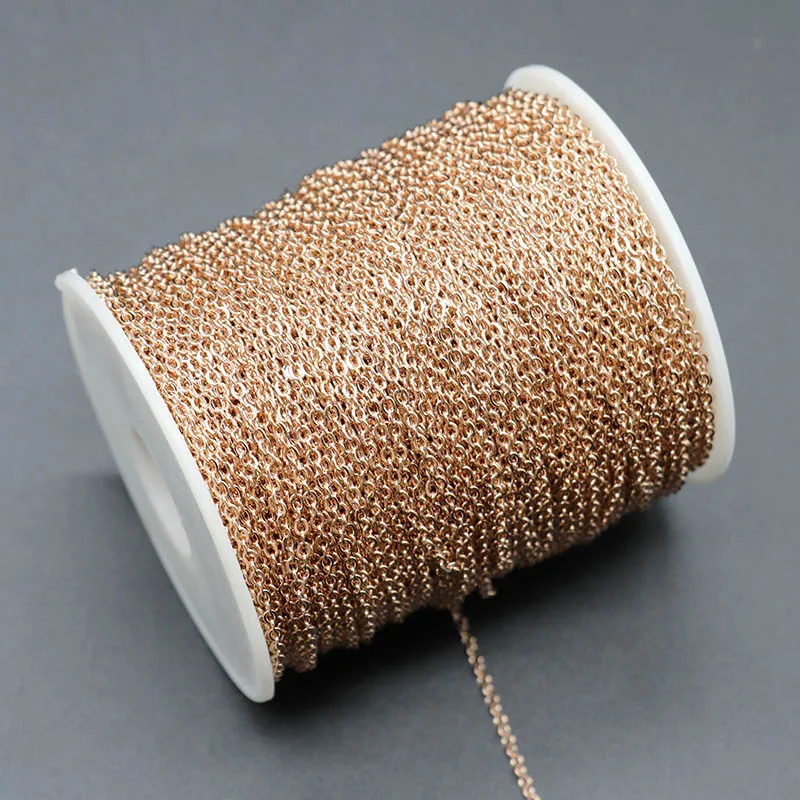 1 упак./лот нержавеющая сталь 5 мм 2 кулон покрытый розовым золотом/золото цепи Rolo