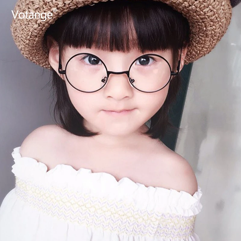 Детские очки для мальчиков и девочек винтажные металлические круглые прозрачные