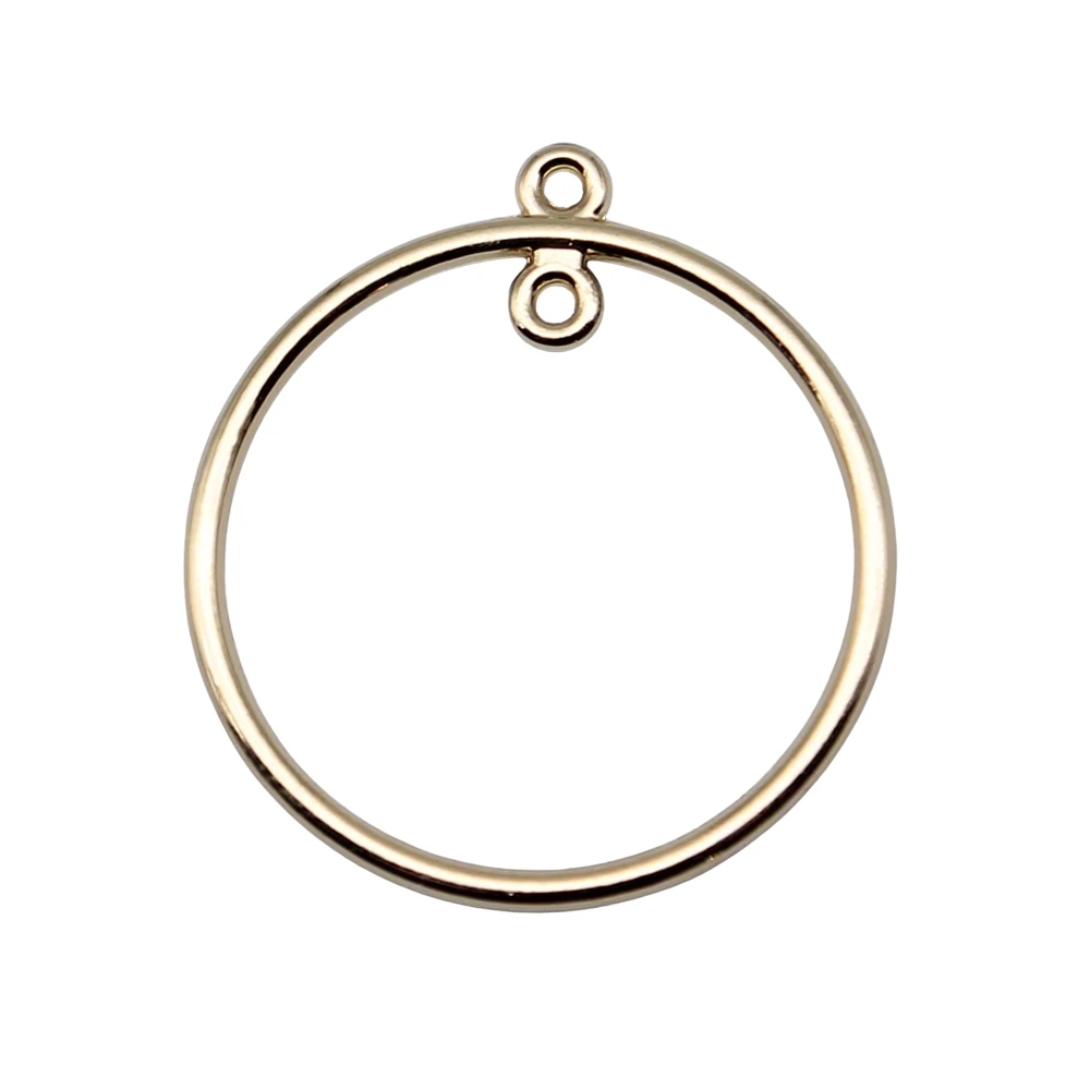 

8pcs High Quality KC Gold Color Plated 30x33mm For Earring Making Circle Pendant Charms Connector DIY Jewelry Making