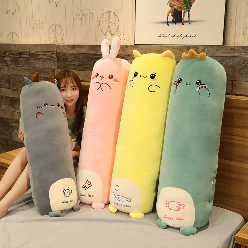 Съемная и моющаяся длинная плюшевая подушка в виде курицы кролика кошки