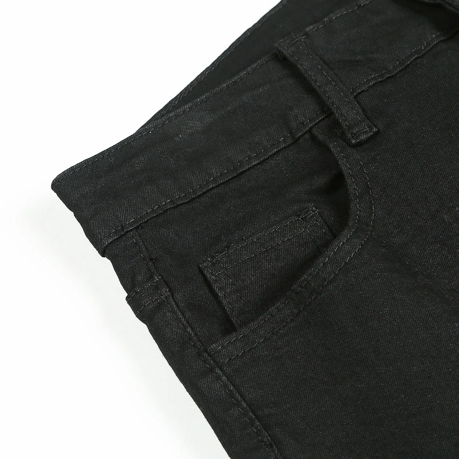 

Men Striped Zipper Denim Hole Retro Wash Hip Hop Work Trousers Jeans Pants Fashion Pencil Jeans Man Moletom Masculino
