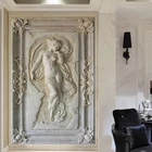 Настенная 3D Статуя Ангела на заказ, Европейский стереоскопический Рельеф искусства, обнаженная статуя, блеск, самоклеящиеся водонепроницаемые обои для прихожей
