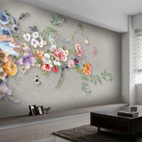 custom mural wallpaper 3d hand painted floral butterfly marble wall paper living room bedroom home decor pegatinas de pared 3d