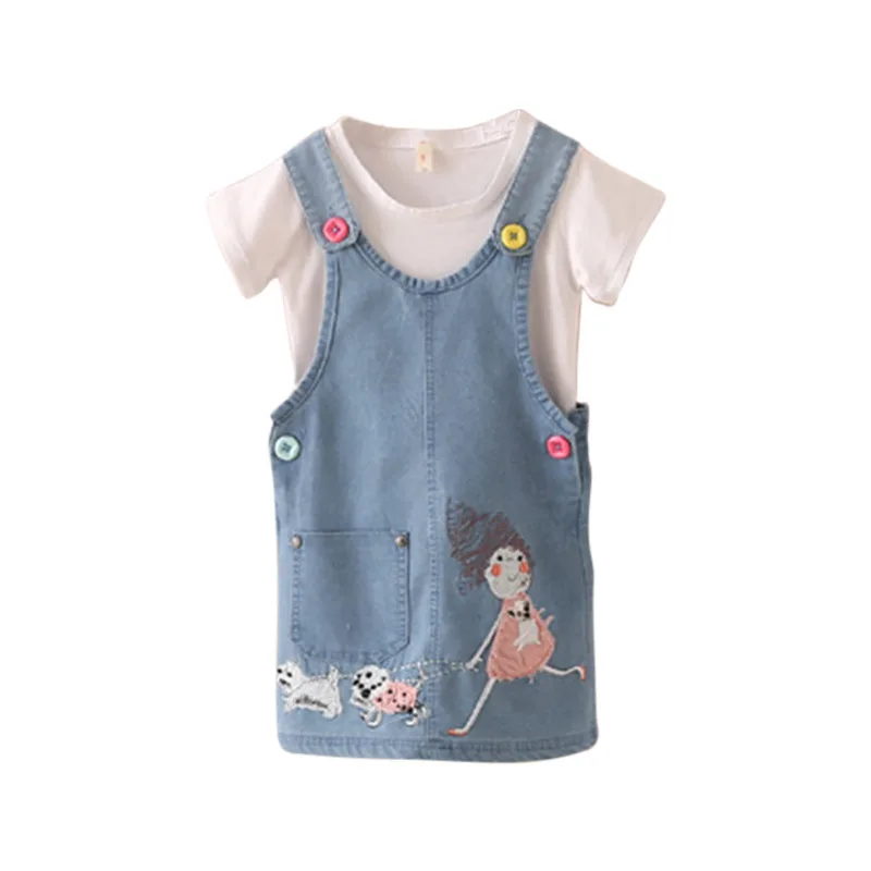 

Baby Summer 2021 Korean Girl Children's Clothing Suit Children's Short-sleeved Suspender Dress Suit