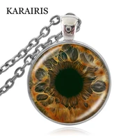 karairis trendy cat dragon eye pendant necklace personality eyes jewelry glass dome cabochon necklaces for men women accessories