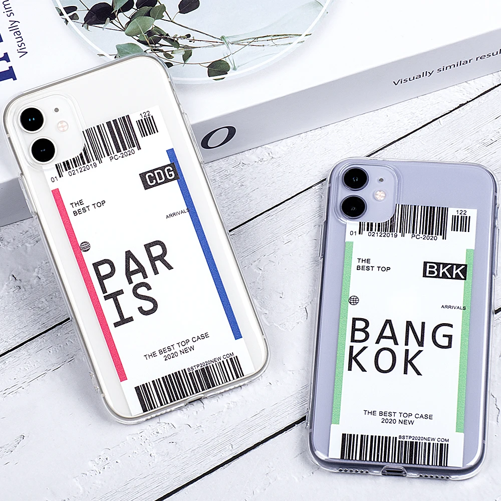 Funny Air Tickets code Label Phone Case For iPhone Xs MAX XR X 7 8 Plus 11 Pro Clear soft TPU back Cover Fundas | Мобильные телефоны