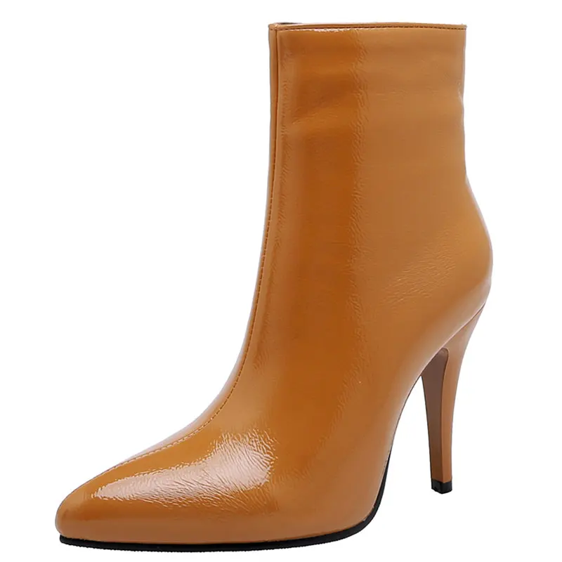 Lsewilly 2020 fashion women ankle boots solid color pointed toe stiletto high heel shoes simple autumn short woman K216 | Обувь