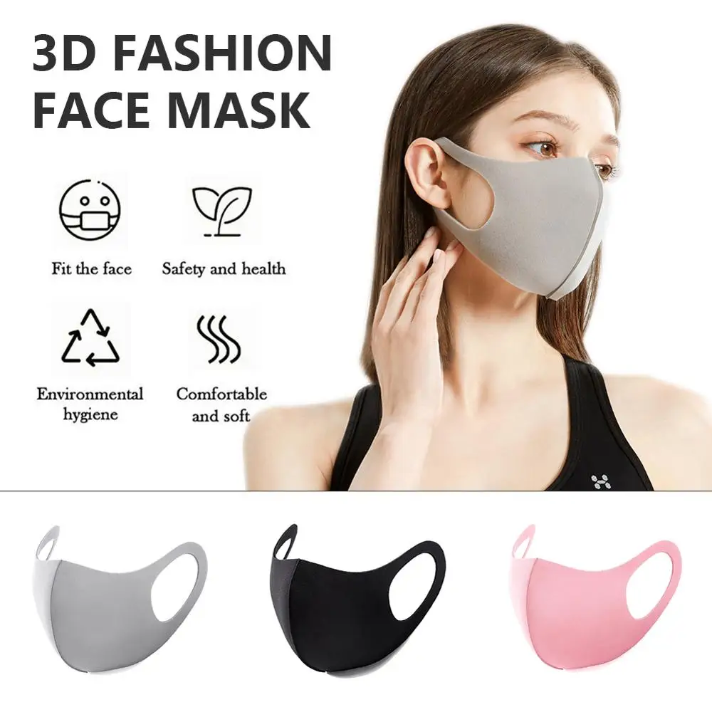 

10pcs Black Cotton Face Mouth Mask Cover Anti Haze Dustproof Washable Reusable Mask Women Men Breathing Adult Mask Mascarilla