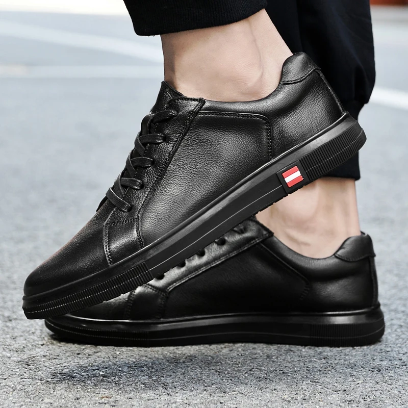 Beli Sepatu Kasual Muda Pria Tren Baru 2021 Sepatu Putih Pria Kulit Asli Sepatu Flat Pria Kualitas Terbaik Sneakers Kasual Pria Luar Ruangan