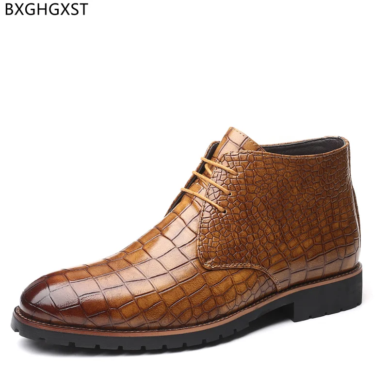 

Ankle Boots Shoes for Men Casuales Leather Casual Shoes Werkschoenen Chunky Boots Luxury Brand Designer Black Boots мужская обув