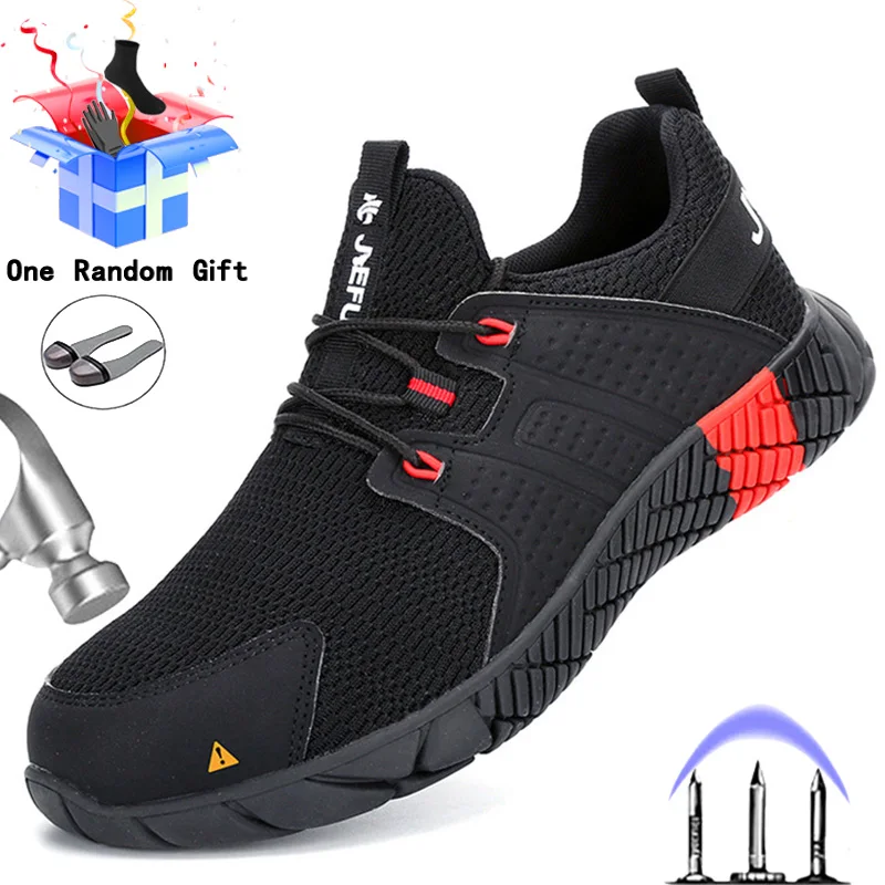 

Brand Work Safety Shoes For Men Indestructible Work Sneakers Steel Toe Shoes Puncture-Proof Boots Men Work Shoes Male Footwear