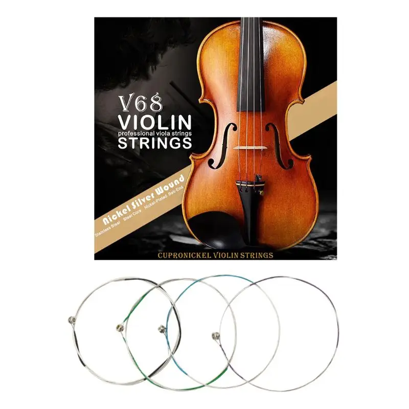 

2022 New IRIN V68 Professional Violin Strings (E-A-D-G) Nickel Silver Wound for 4/4 3/4 1/2 1/4 Violin