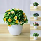 Искусственный цветок, бонсай поддельные синие коричневые Зеленые Черные разноцветные растения шар украшения в горшках украшение дома отель садовый декор