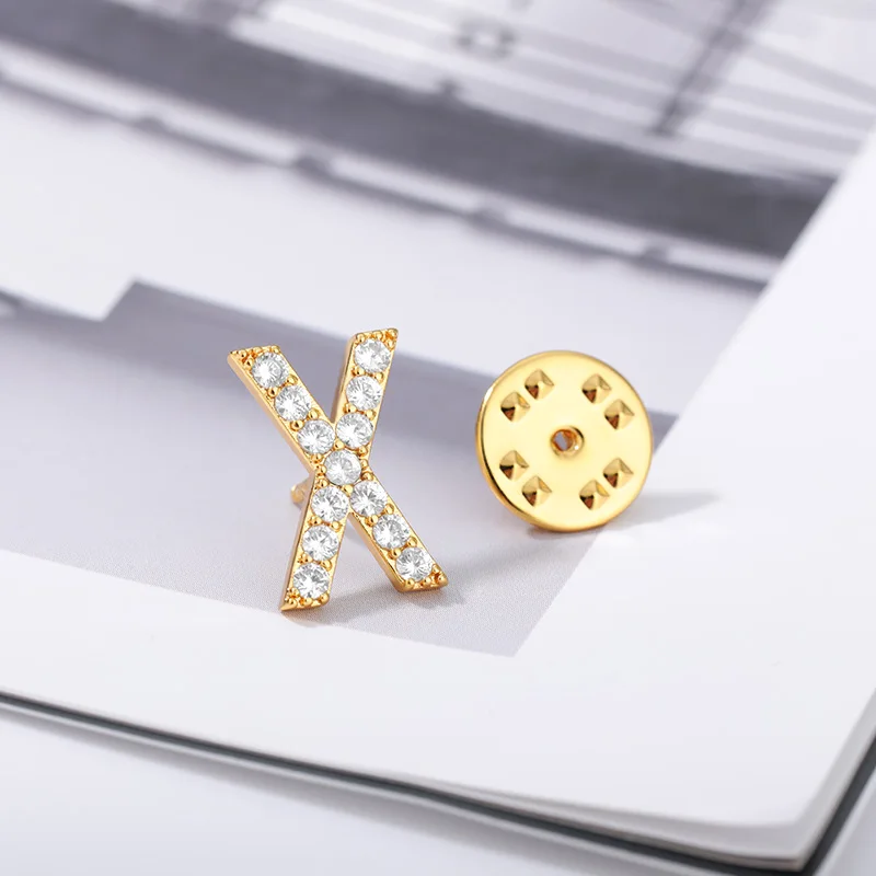 Женская Брошь в виде букв с кристаллами и A-Z брошь на булавке для девушек