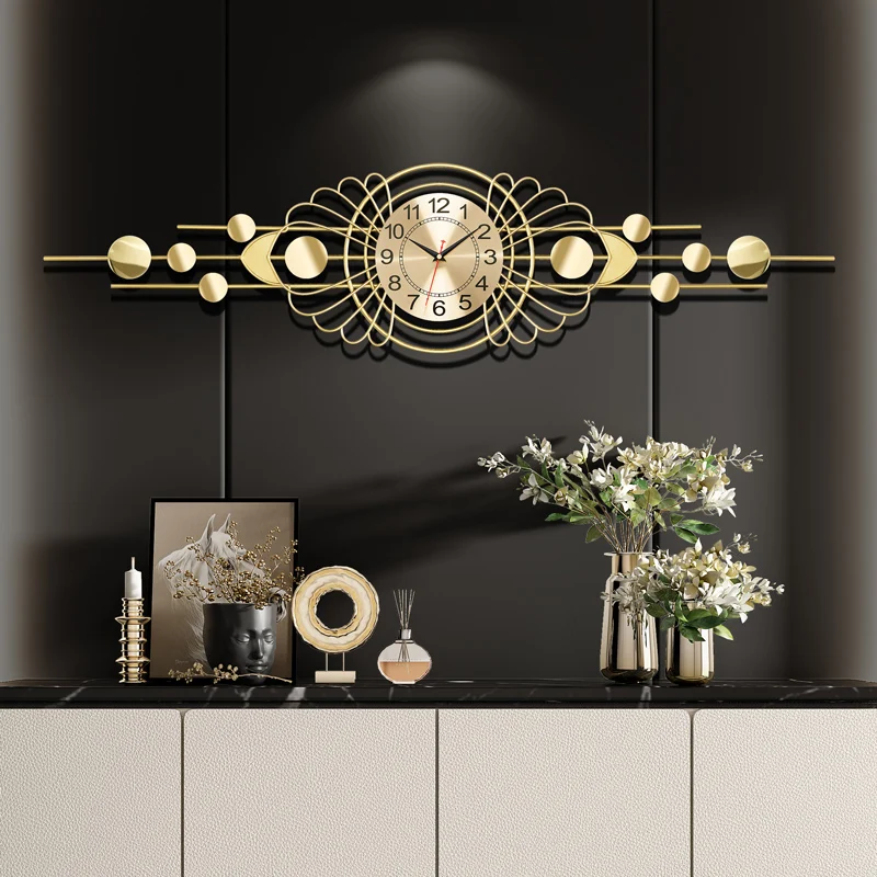 

Art Oversized Wall Clock Modern Design Luxury Metal Gold Wall Clock Creative Minimalist Zegar Na Sciane Home Decor DE50ZB