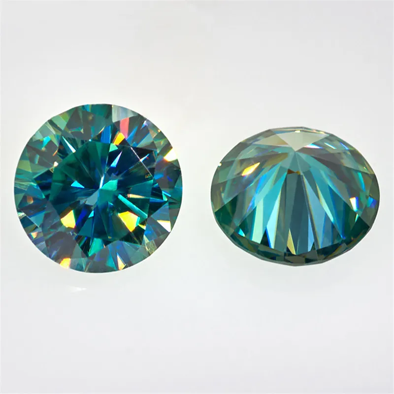 5-12 мм светильник зеленое синтетическое кольцо с алмазом Moissanite 1ct Свободные