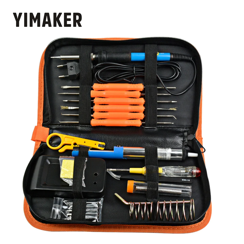 

YIMAKER 60W AC 220V Electric Soldering Iron Kit Repair Tools Adjustable Temperature Welding Hand Tool Sets With EU Plug