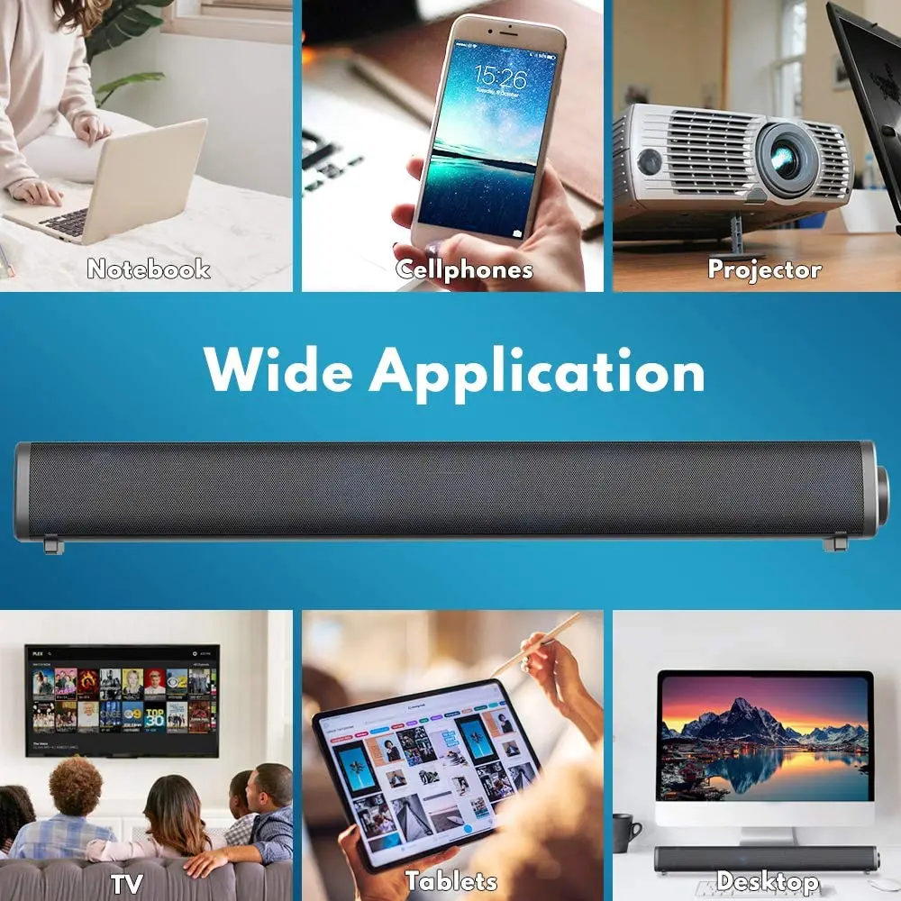 Саундбар для ПК проводные и беспроводные Bluetooth колонки компьютера 20 Вт с