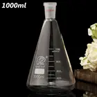 Стеклянная колба Erlenmeyer 1 шт., Высококачественная коническая бутылка 2440 1 л, стеклянная посуда, принадлежности для лабораторного обучения