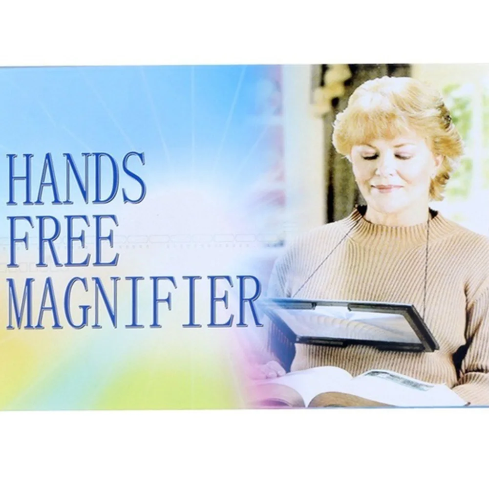 

3X For Old People Portable With Lanyard Glass Battery Powered Desk Type Hands Free Reading Foldable LED Magnifier