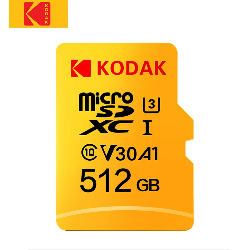 Оригинальная карта Micro SD Kodak 512 ГБ класс 10 U3 4K высокоскоростная памяти флэш-карта