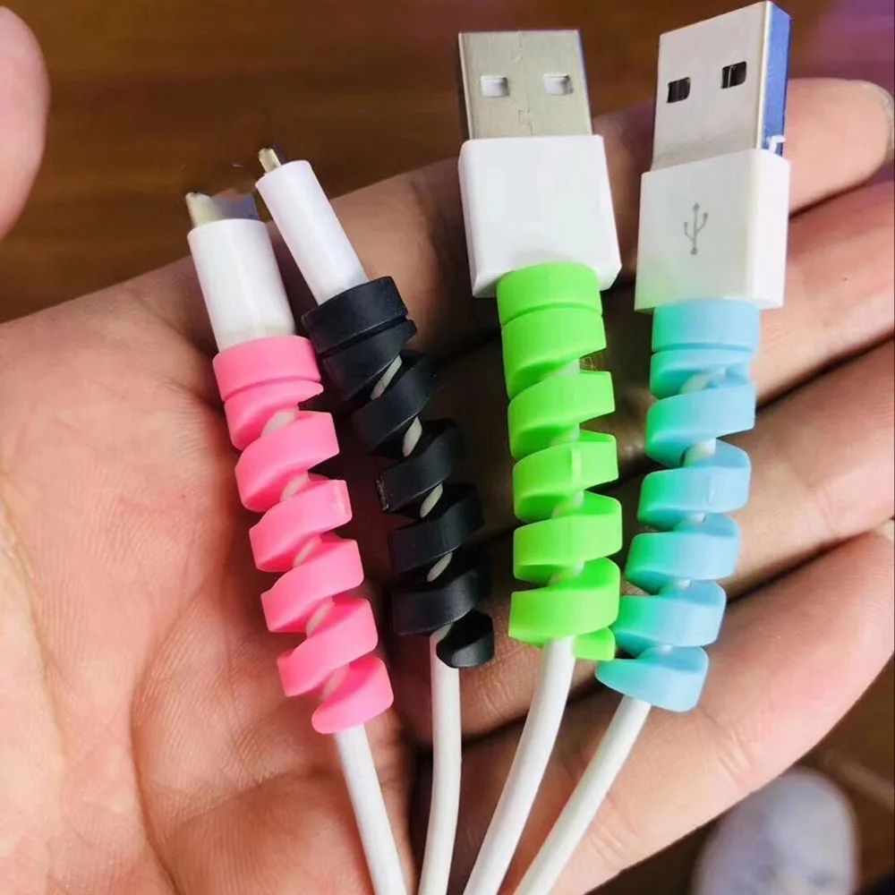 10 шт./упак. спиральный протектор кабеля линия передачи данных силиконовая