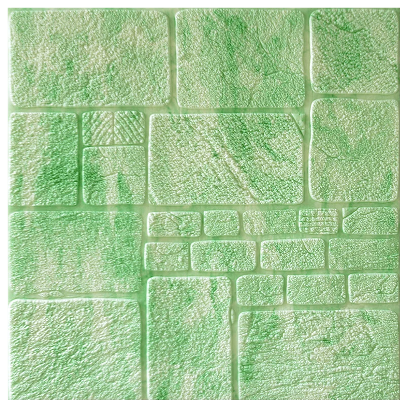 Jade green 3D наклейки на стену толстый песчаник самоклеющиеся обои кирпичный узор столкновения Гостиная наклейки на стену спальня чистая Красная комната - Цвет: Jade green