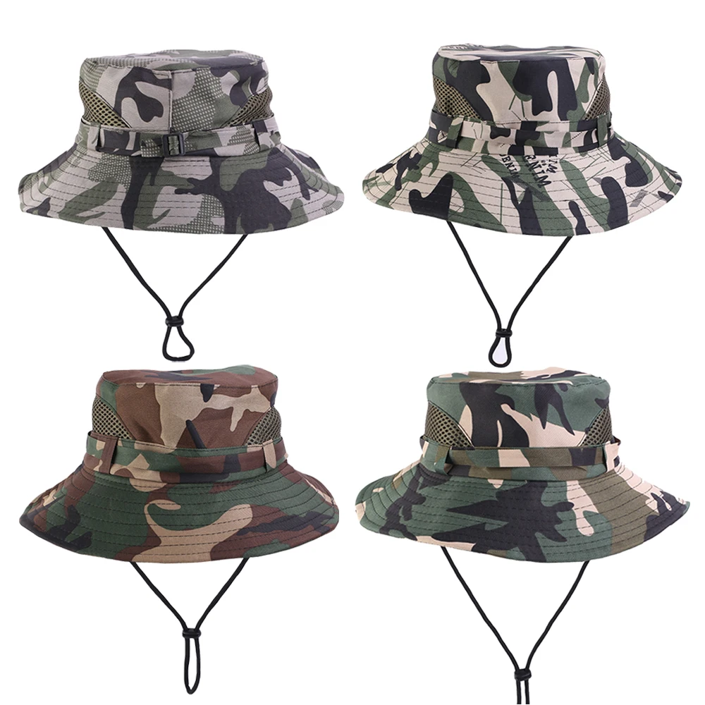 

Кепка с широкими полями для взрослых и детей, регулируемая, камуфляжная, для отдыха на открытом воздухе, рыбалки, альпинизма, велоспорта, лет...