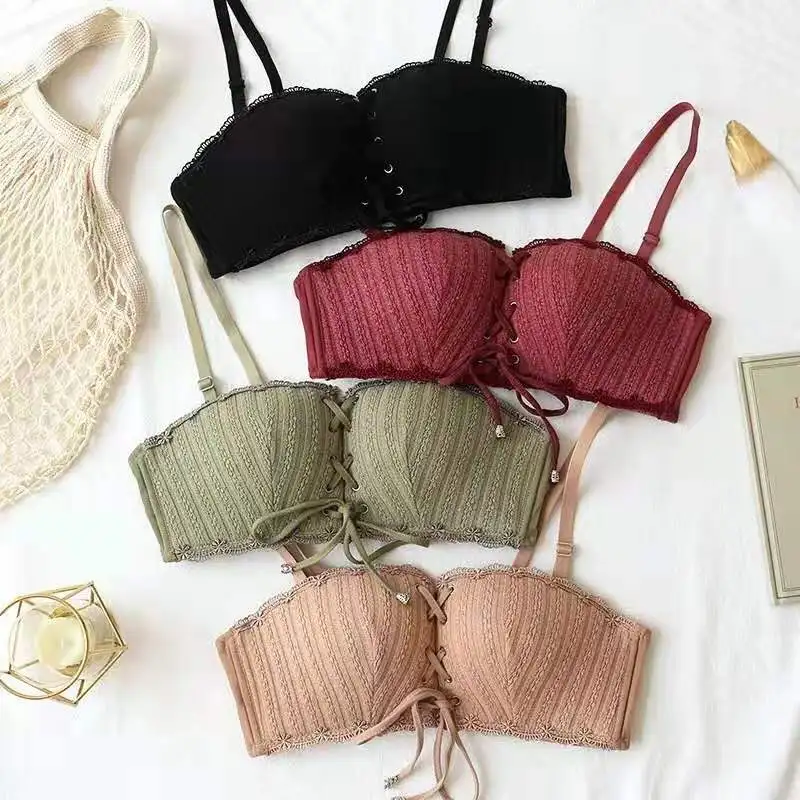 

Модный нескользящий бандажный женский бюстгальтер пуш-ап без бретелек сексуальное нижнее белье BH комфортный беспроводной невидимый женск...