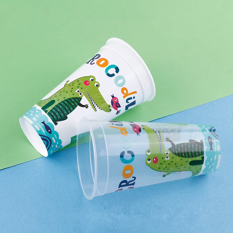 50 шт. картонная креативная Одноразовая чашка под крокодила пластиковая для чая