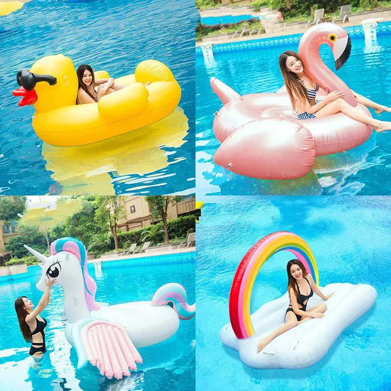 Надувная плавающая кровать для взрослых супер фламинго лебедь вода ряд