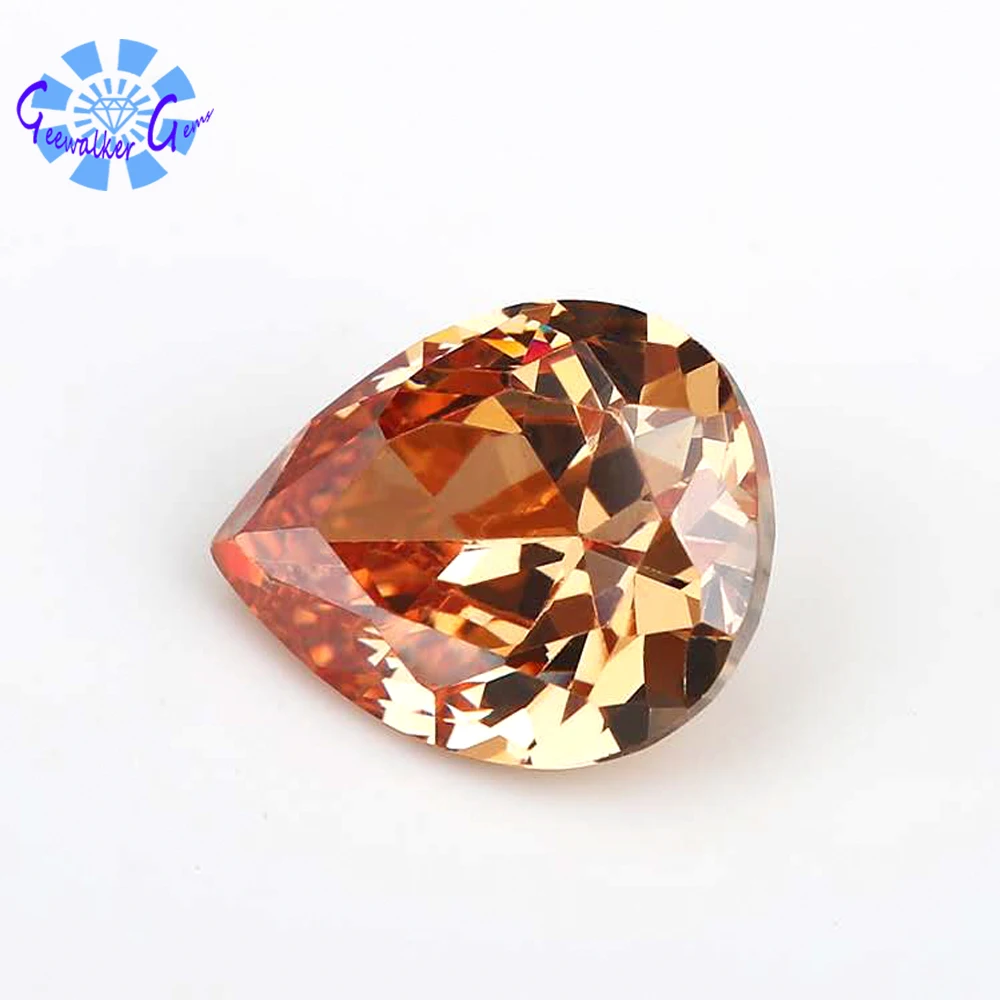 Высококачественные драгоценные камни AAA цвет шампанского форма груши кубический