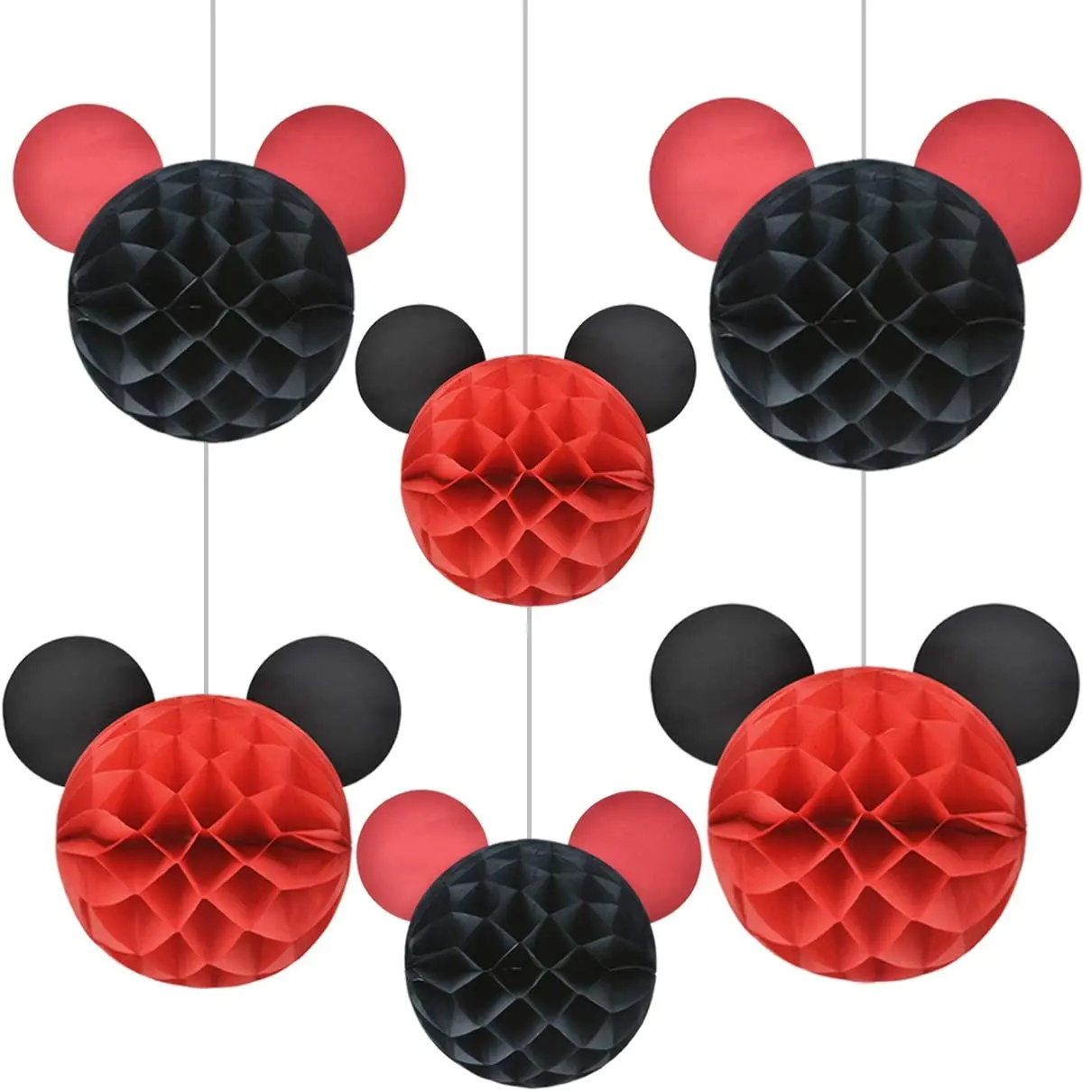 6 шт. декоративные сотовые шарики в виде Микки Мауса | Дом и сад